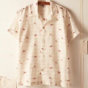 Bode Camel Button Up Shirt Shirt Size Small